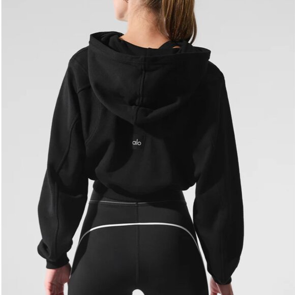 ALO Yoga - Sweet Escape zip cropped hoodie - Sz S - Picture 3 of 5